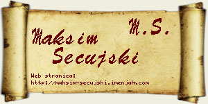 Maksim Sečujski vizit kartica